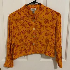 White Rice Cropped Blouse